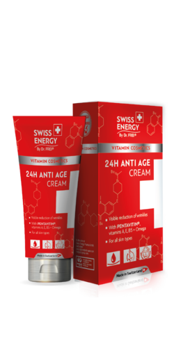 24H ANTI AGE CREAM Экстракт граната + Пентавитин® + Масло жожоба + Масло ши + Витамины А, Е, В5 + Омега 3,6