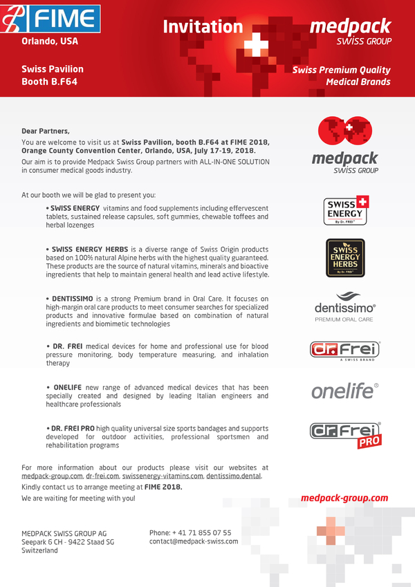 Invitation to FIME 2018, Orlando, USA