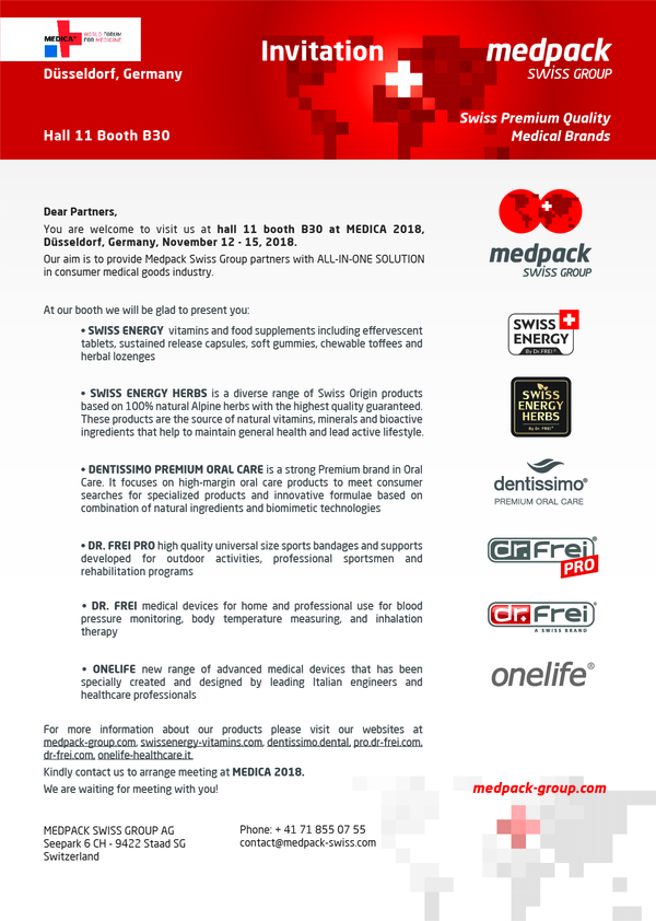 Invitation to MEDICA 2018